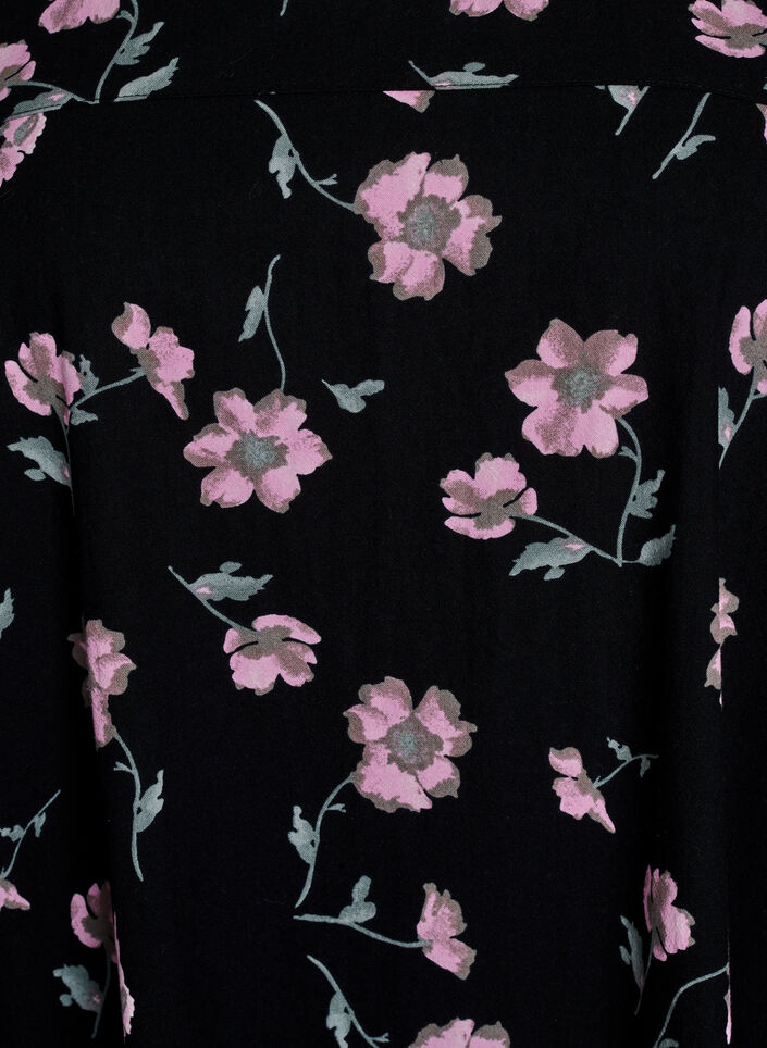 Katoenen jurk met korte mouwen en print, Zwart, Packshot image number 2