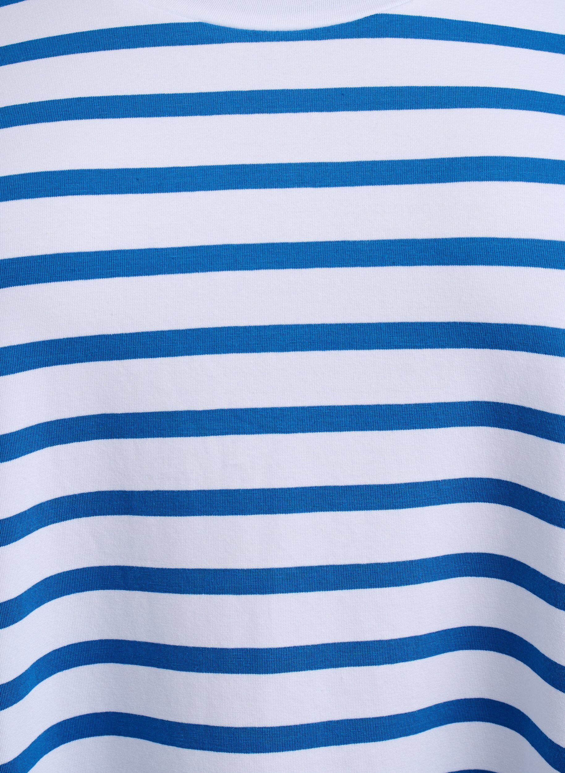 Zizzi Gestreepte jersey jurk met korte mouwen, Blauw, Packshot image number 2