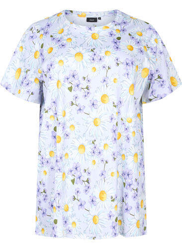 Oversized nacht t-shirt met print, Lavender Blue AOP, Packshot image number 0