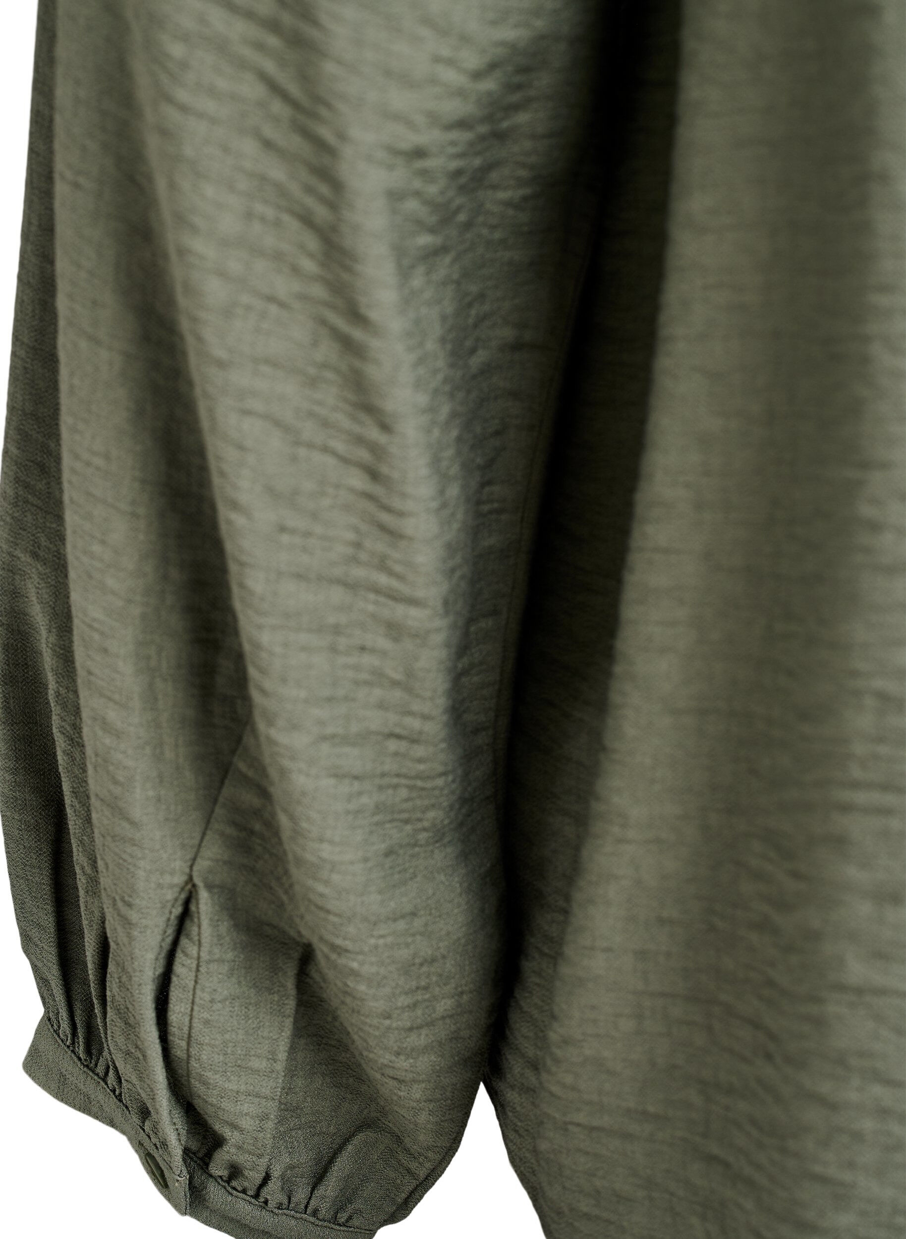 Zizzi Viscose blouse met lange mouwen, Groen, Packshot image number 3