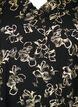 Blouse met lange mouwen, ruches en folieprint, Black Foil AOP, Packshot image number 2