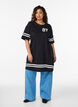 Kort T-shirtjurkje met sportieve details, Zwart, Model image number 1
