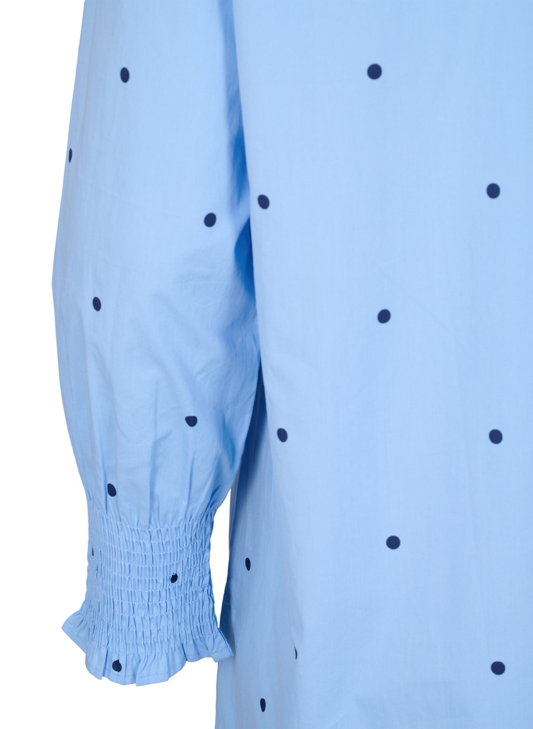 Zizzi Jurk met polka dots en lange mouwen, Blauw, Packshot image number 3