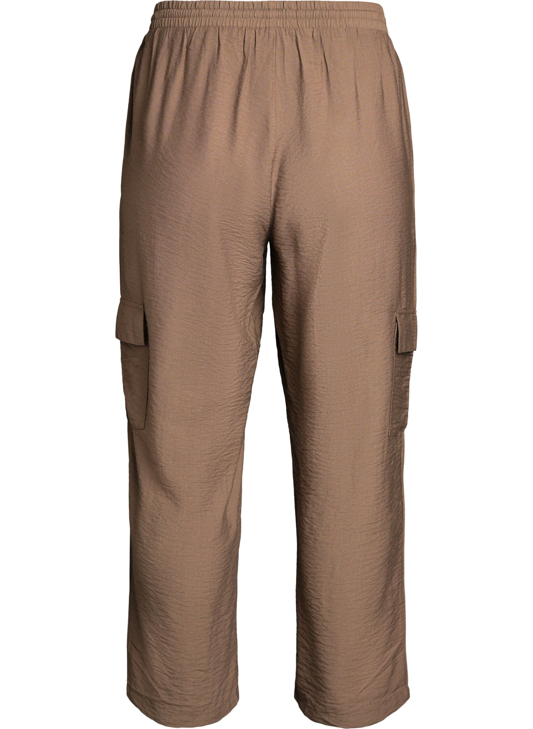Zizzi Cargo broek met hoge taille, Beige, Packshot image number 1