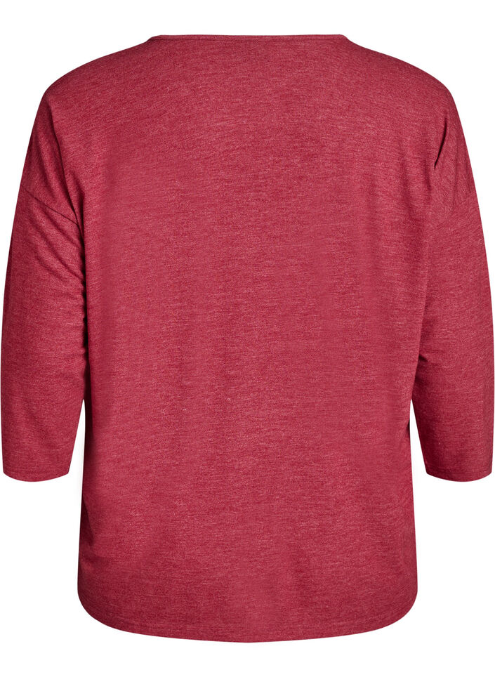 Jersey blouse met 3/4 mouwen, Rood, Packshot image number 1