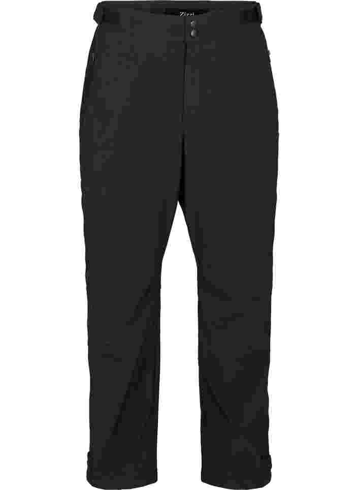 Softshell broek met verstelbaar velcro, Black, Packshot image number 0