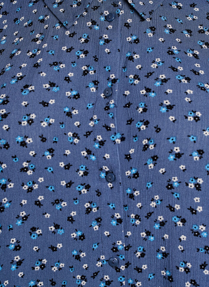 Lange blouse met bloemenprint, Blauw, Packshot image number 2