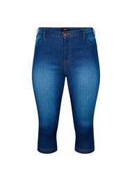 High waist Amy capri jeans met super slim fit, Blue denim