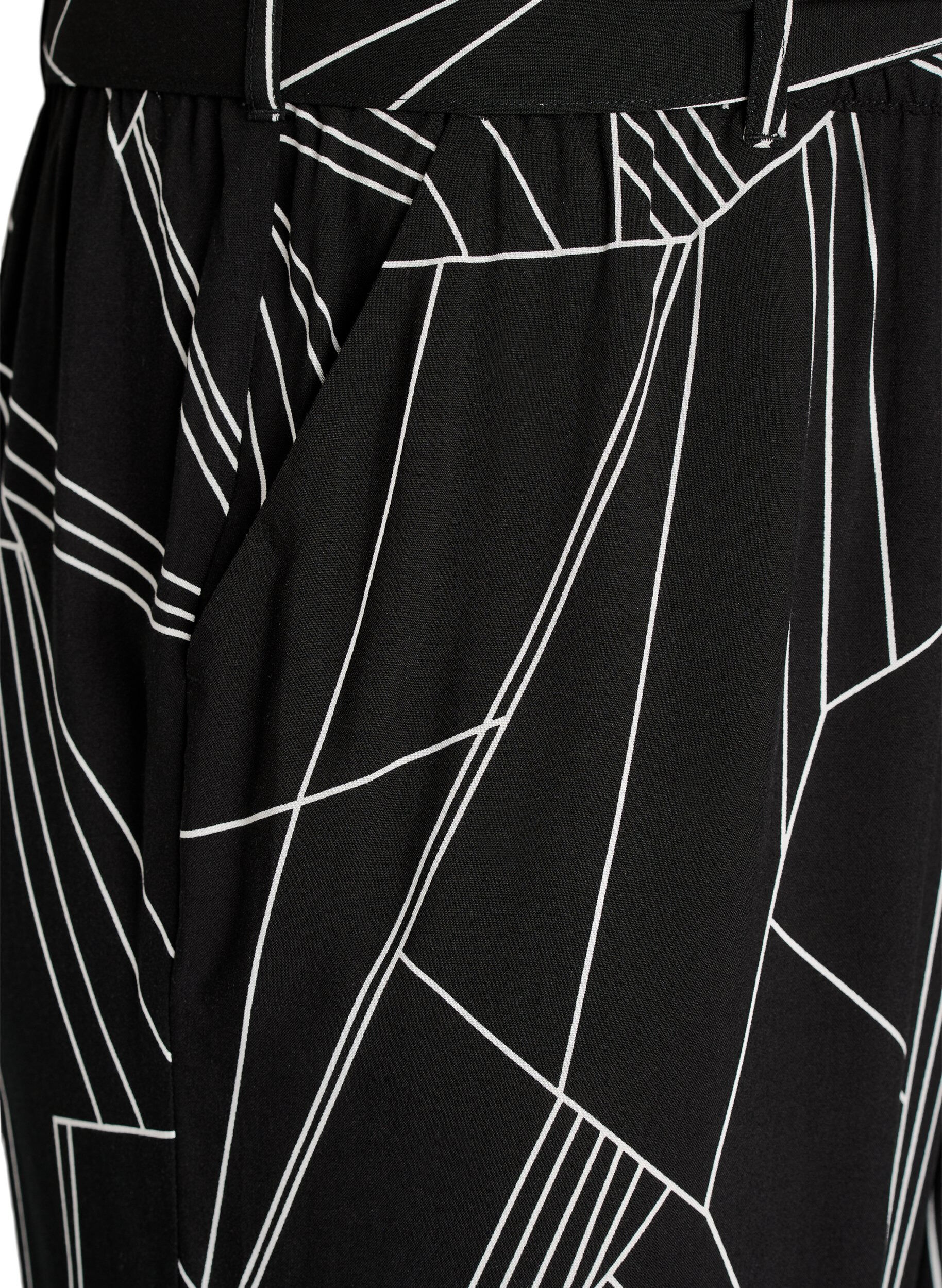 Zizzi Viscose broek met hoge taille, Zwart, Packshot image number 2