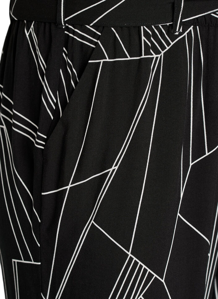 Viscose broek met hoge taille, Zwart, Packshot image number 2