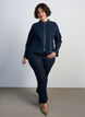 Strakzittend spijkerjack met ritssluiting, Blauw, Model image number 1
