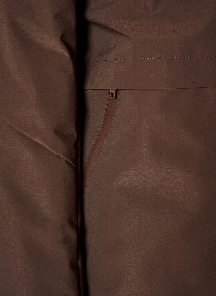 Winterjas met capuchon en verstelbare taille, Bruin, Packshot image number 3