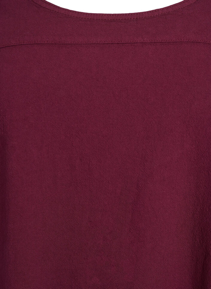 Katoenen jurk met korte mouwen, Donker Bordeaux, Packshot image number 2