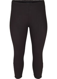 Een 3/4 legging met knopen, Zwart