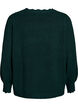 Gebreide blouse met golvende randen, Groen, Packshot image number 1