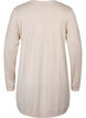 Lang gebreid vest in viscosemix, Beige, Packshot image number 1