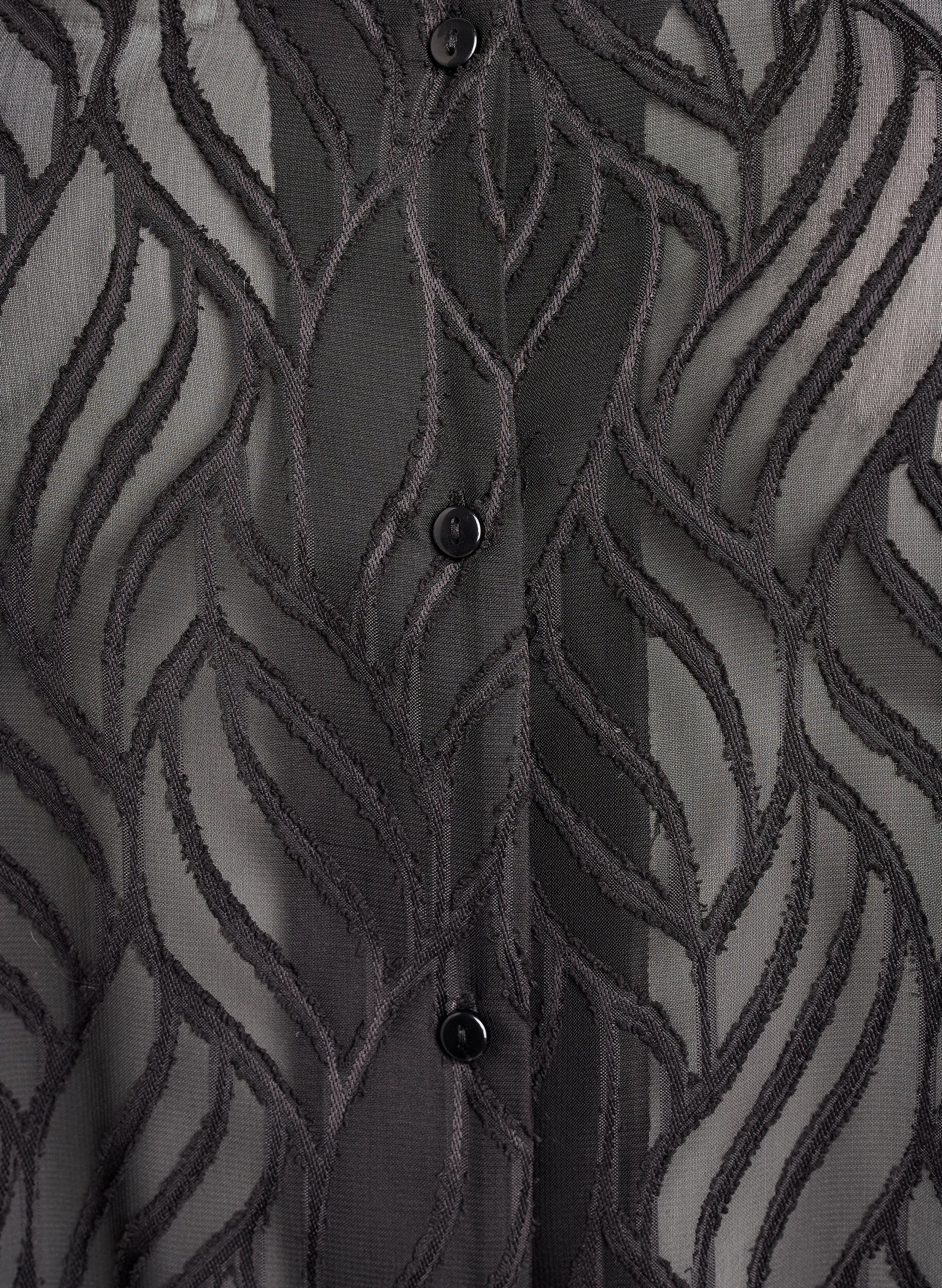 Zizzi Chiffon tuniek met gestructureerd patroon, Zwart, Packshot image number 2