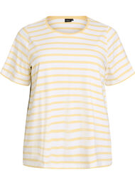 Gestreept T-shirt van biologisch katoen, Geel