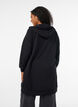 Lange hoodie met ritssluiting en zakken, Zwart, Model image number 2