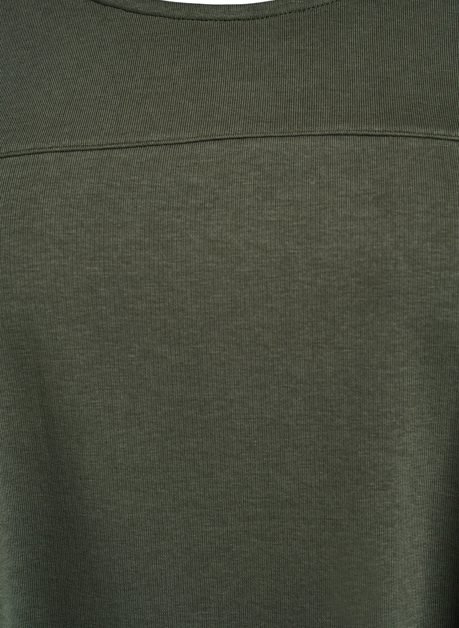 Zizzi Jersey jurk met korte mouwen en zakken, Groen, Packshot image number 2