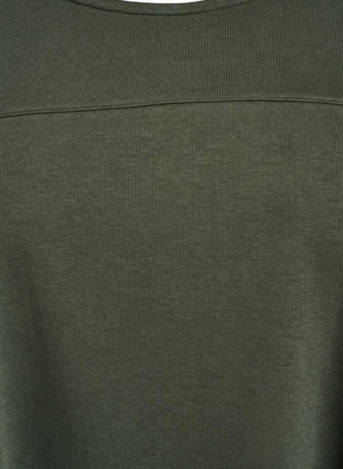 Jersey jurk met korte mouwen en zakken, Groen, Packshot image number 2