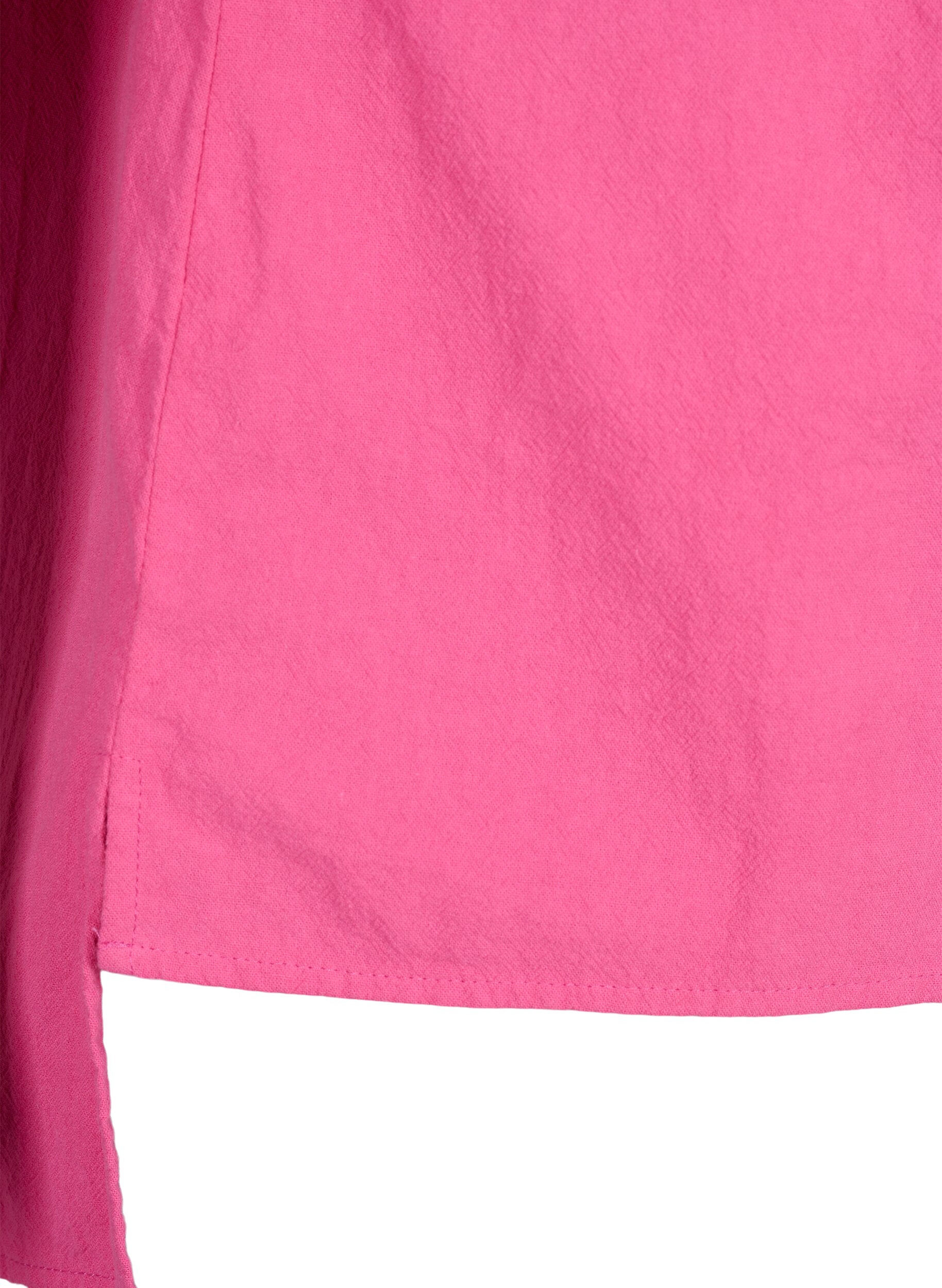 Zizzi FLASH - Katoenen blouse met halflange mouwen, Raspberry Rose, Packshot image number 3