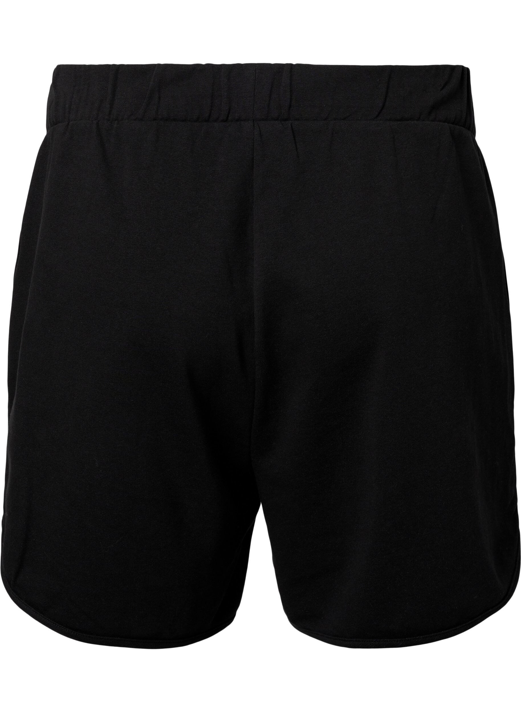 Zizzi Effen sweatshort met zakken, Black, Packshot image number 1