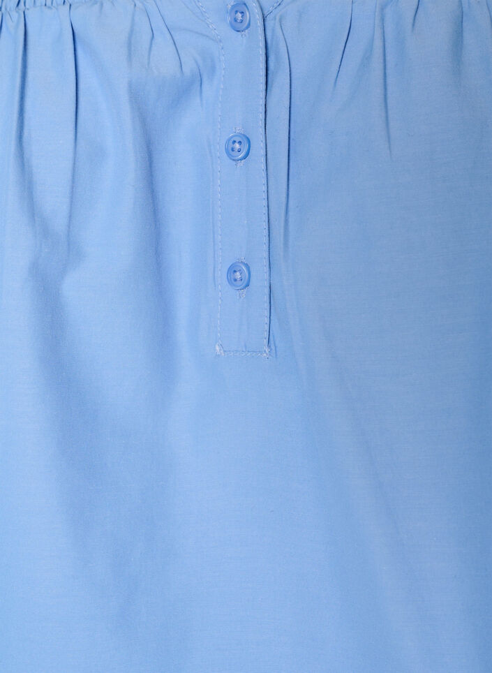 Blouse met smock en 3/4 mouwen, Blauw, Packshot image number 2