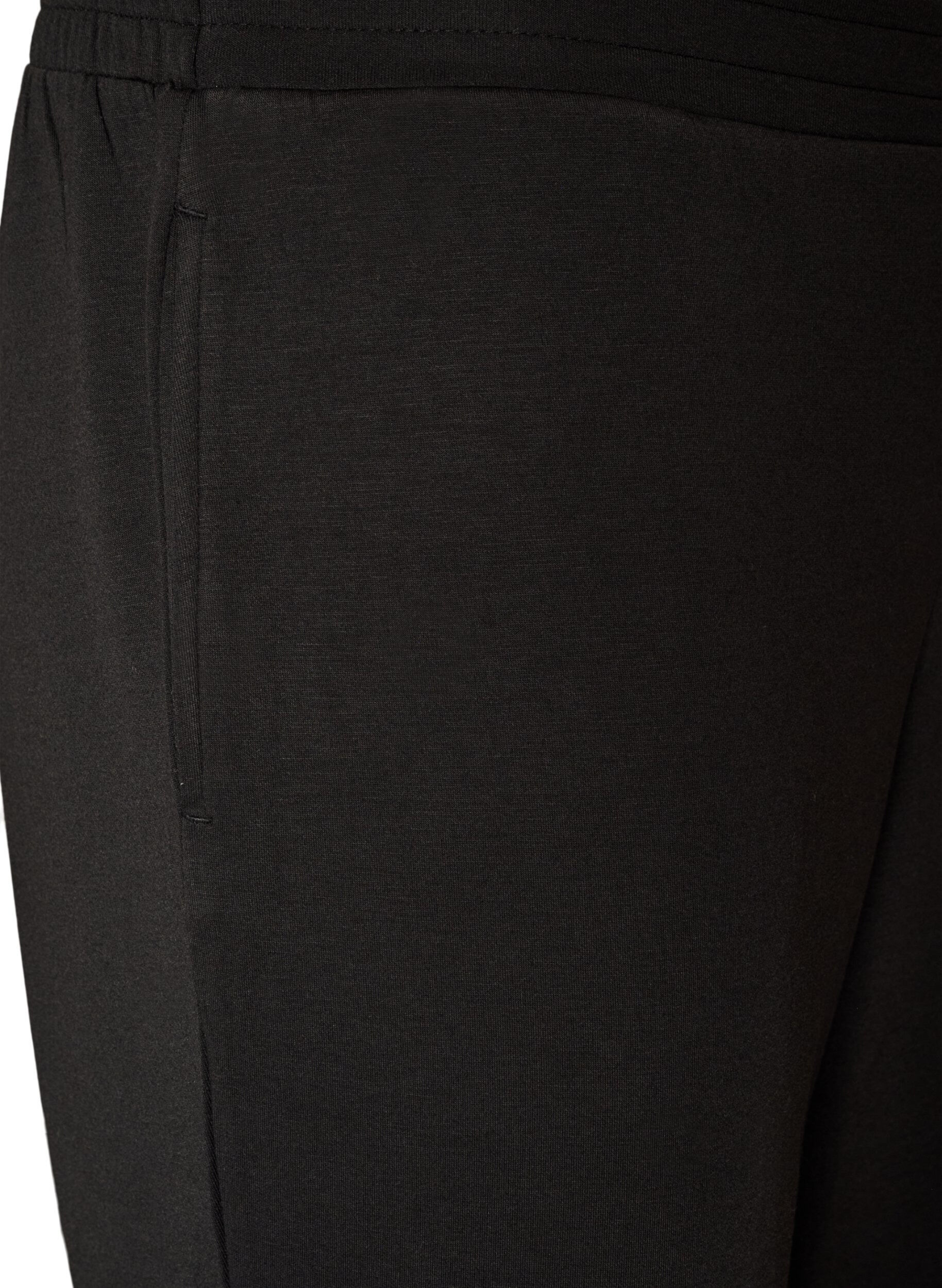 ZizziJerseybroek met hoge taille en zakken, Zwart, Packshot image number 2
