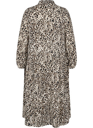 Midi-jurk met lange mouwen en print, Chain AOP, Packshot image number 1