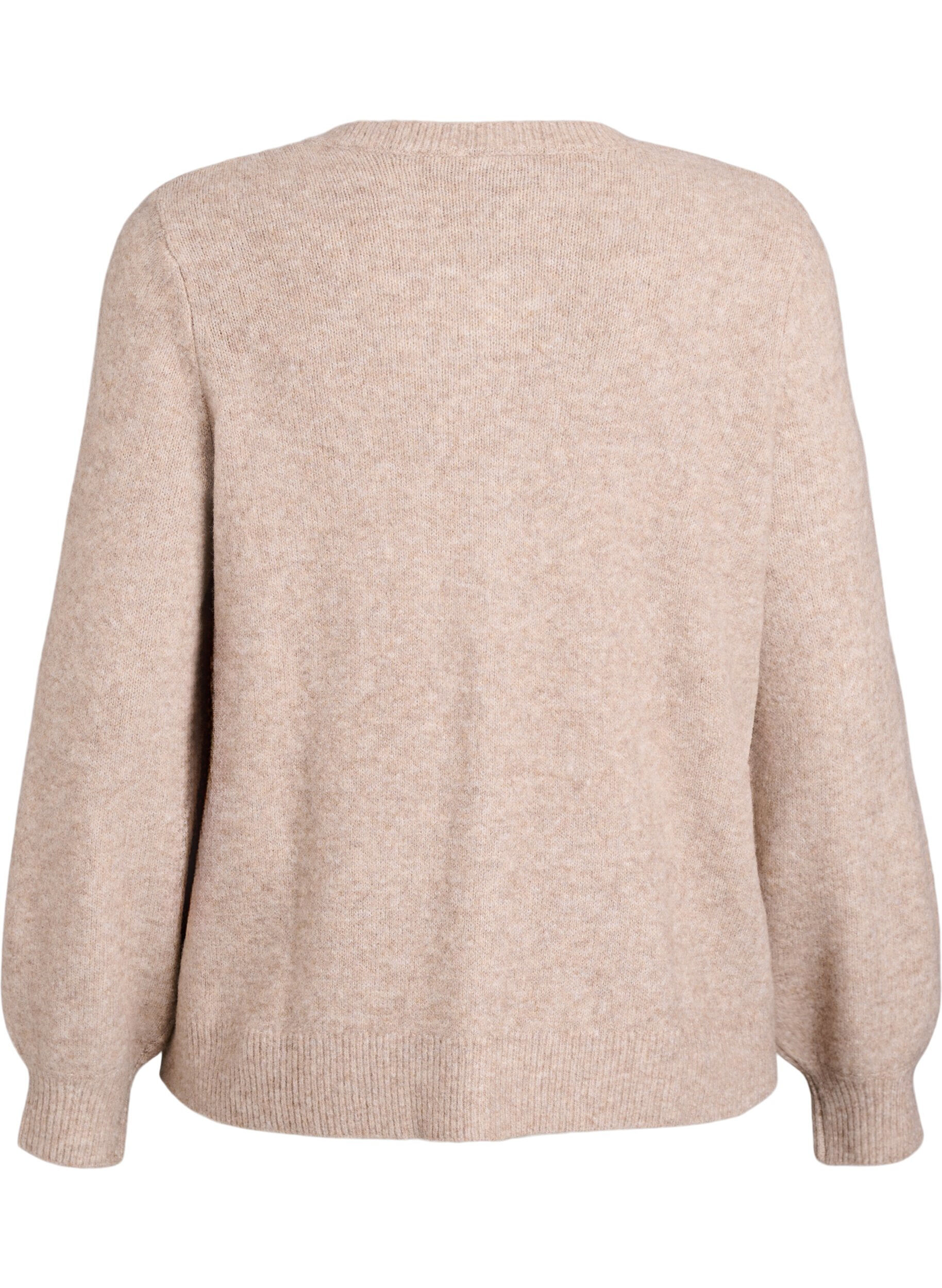 Zizzi Cardigan met hartvormige knopen, Beige, Packshot image number 1