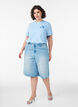 High-waisted denim shorts, Blauw, Model image number 0