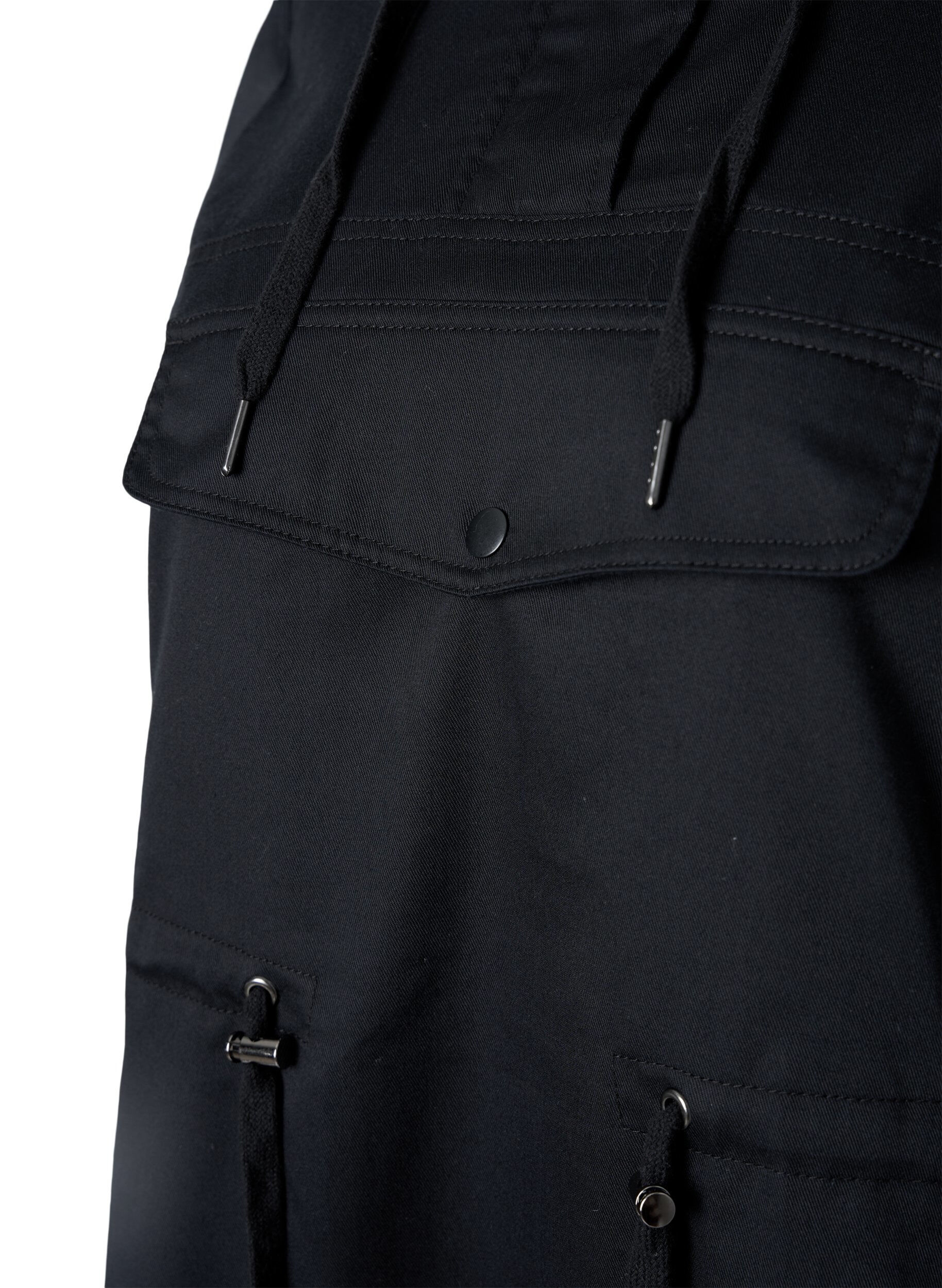 Zizzi Anorak met capuchon en zak, Black, Packshot image number 3