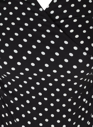 Wikkeljurk met korte mouwen, Black w White Dot, Packshot image number 2