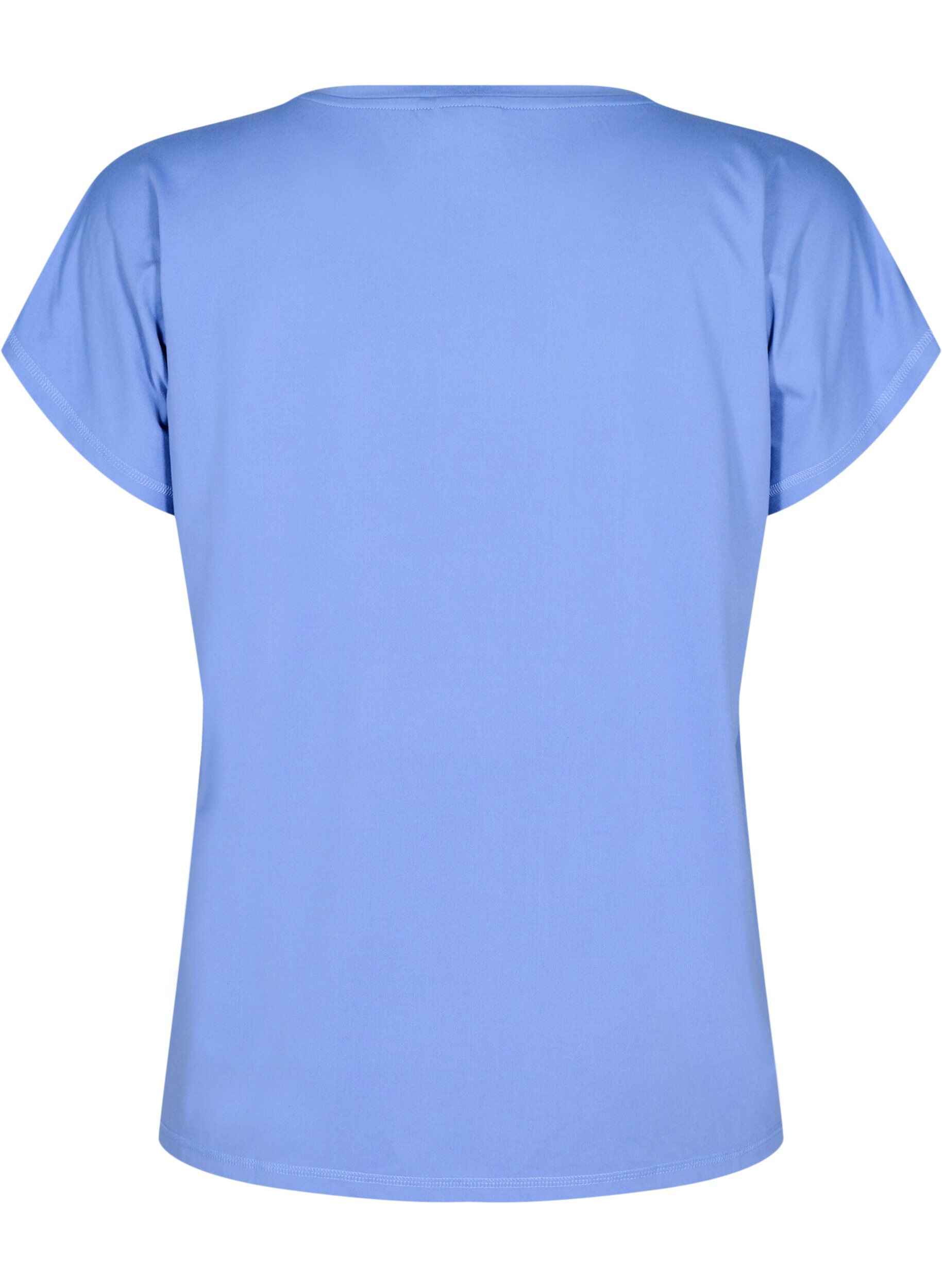 Zizzi Effen gekleurd T-shirt voor sporten, Blauw, Packshot image number 1