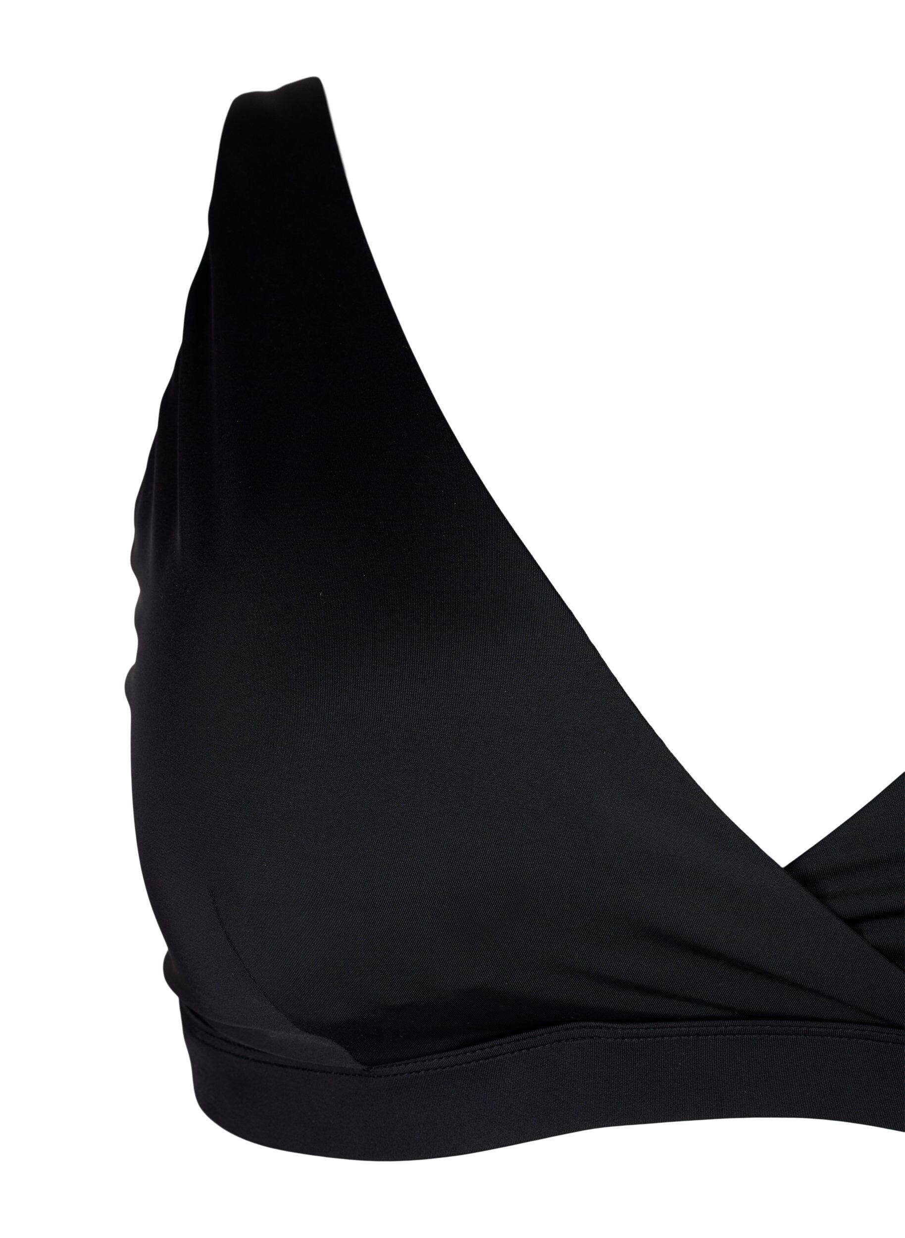 Zizzi Triangle bikinitop met wikkel detail, Zwart, Packshot image number 2