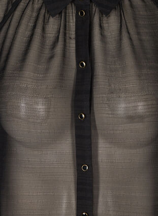 Transparante blouse met 3/4 pofmouwen, Black, Packshot image number 2