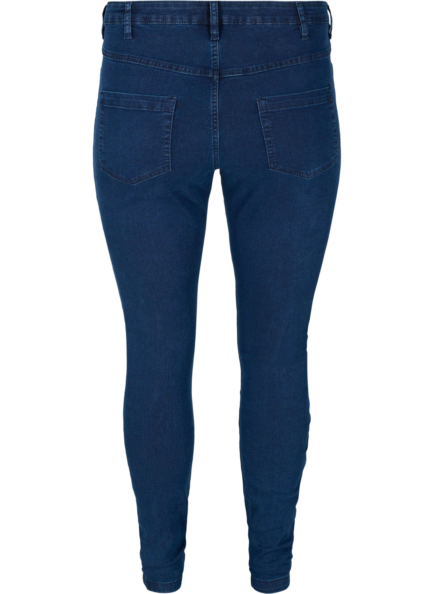 Zizzi super slim fit Amy jeans met hoge taille, Blauw, Packshot image number 1