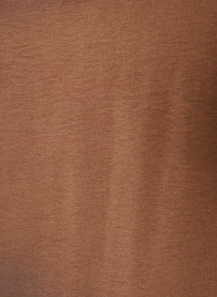Blouse met ballonnenmouwen en V-hals, Bruin, Packshot image number 2