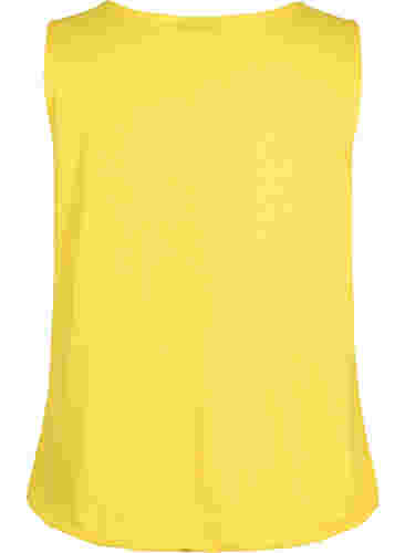 Katoenen top met elastiek in de onderkant, Primrose Yellow, Packshot image number 1