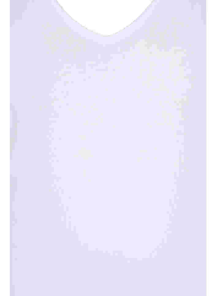 Geribde basic top met v-hals, Bright White, Packshot image number 2