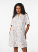 Katoenen jurk met bloemenprint en broderie anglaise, Vanille, Model image number 0