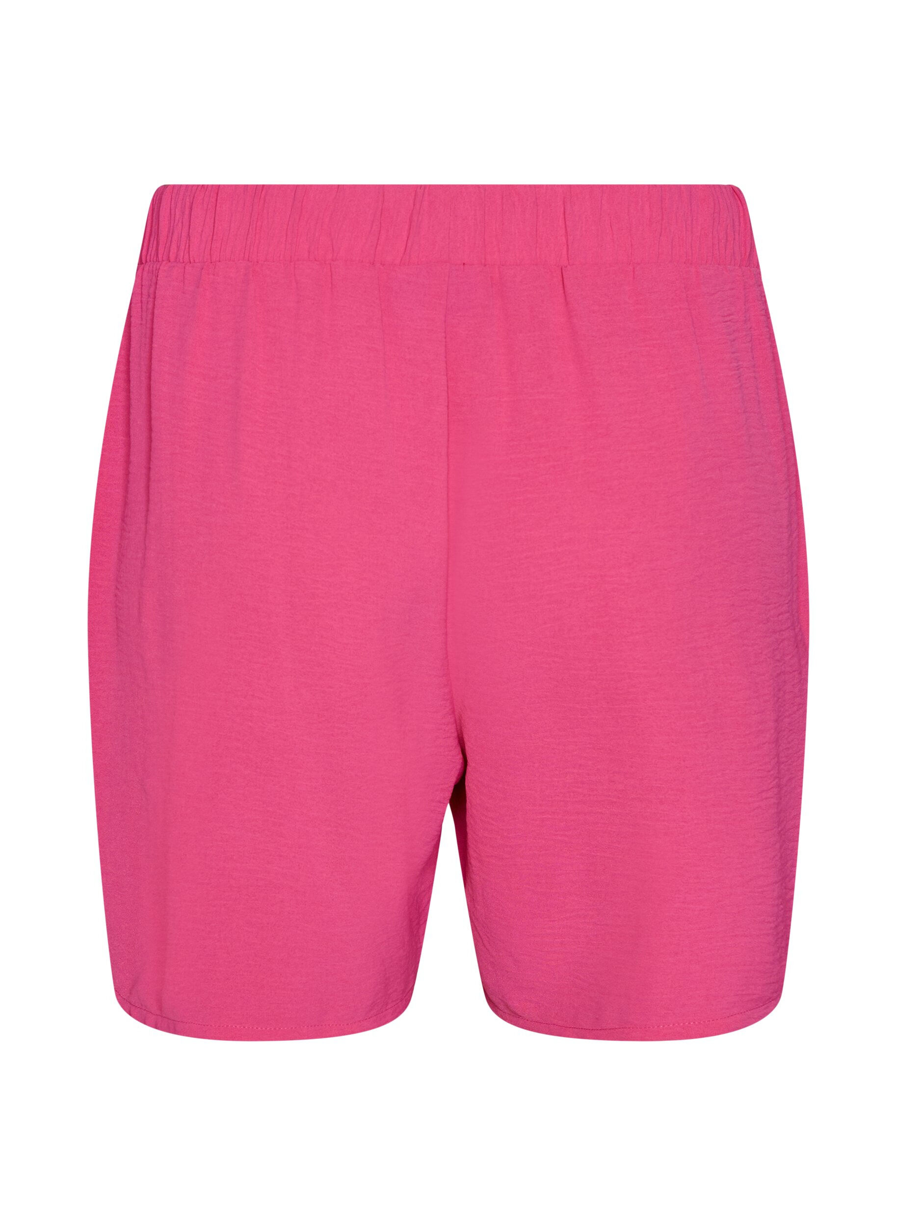 ZizziKorte broek met zakken en elastische tailleband, Roze, Packshot image number 1