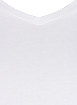 Basic t-shirt in effen kleur met katoen, Bright White, Packshot image number 2