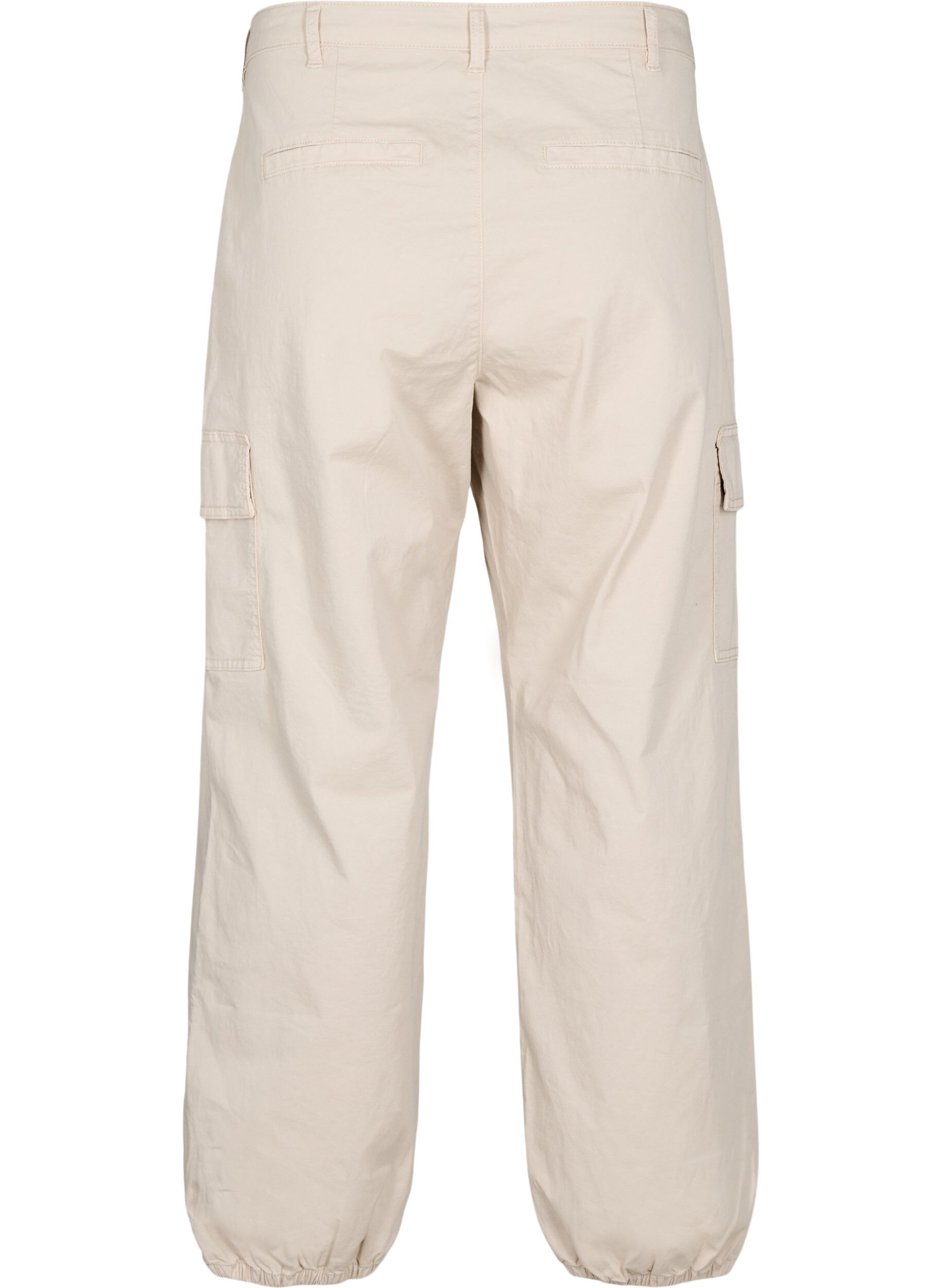 Zizzi Hoge taille cargobroek, Beige, Packshot image number 1