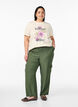 Cargo broek met hoge taille, Groen, Model image number 0
