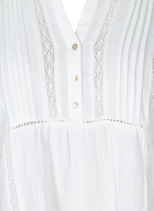 Katoenen jurk met a-lijn, Bright White, Packshot image number 2