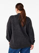 Gebreide blouse met strikdetail, Dark Grey White Mel., Model image number 1