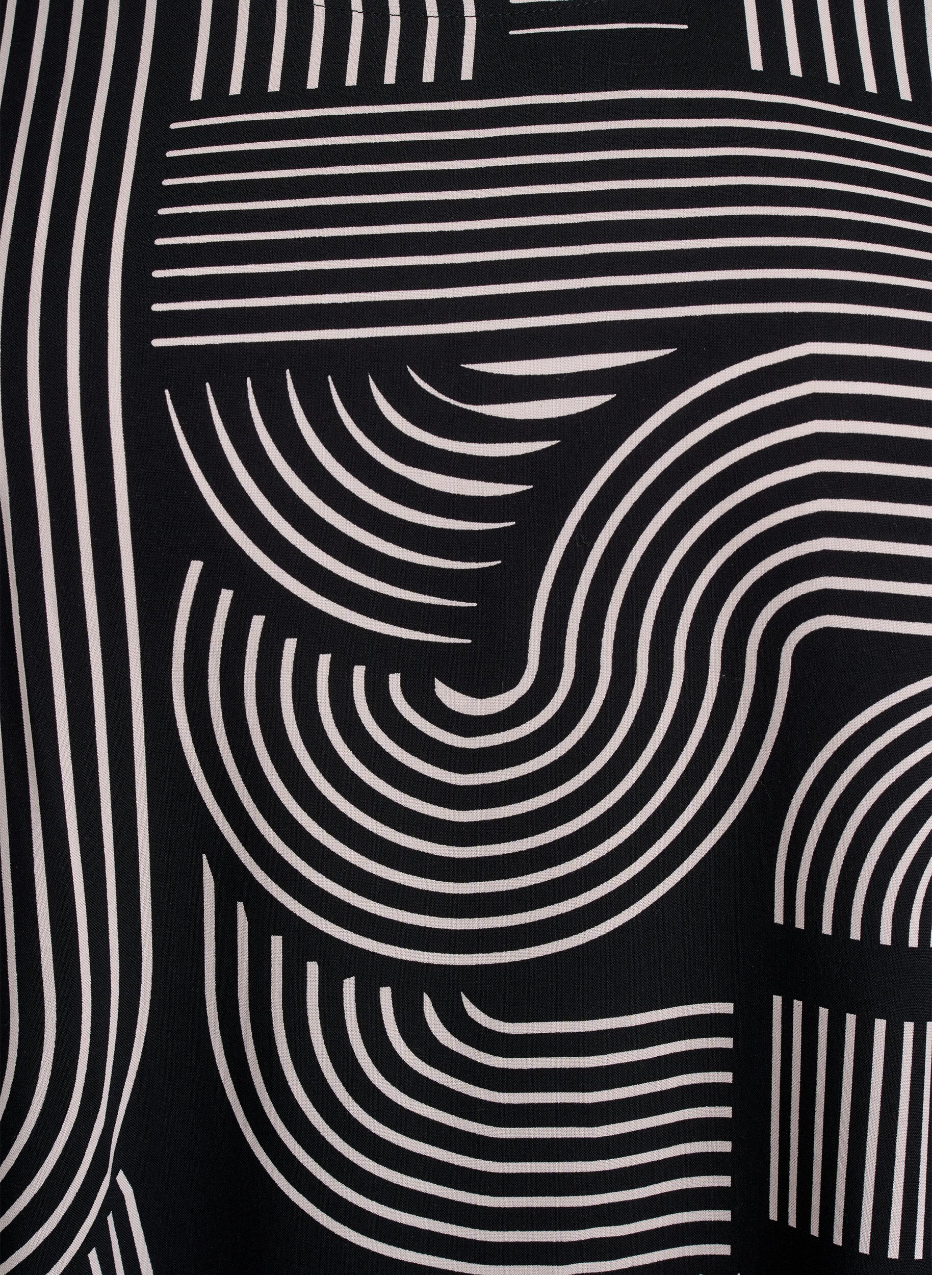 ZizziViscose blouse met korte mouwen en print, Zwart, Packshot image number 2