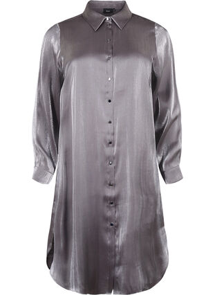 Lang zilverkleurig shirt, Dark Silver, Packshot image number 0